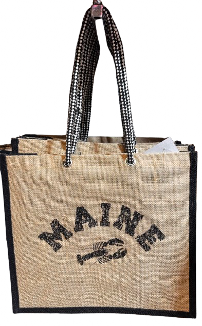 Maine Printed Jute Tote Bag
