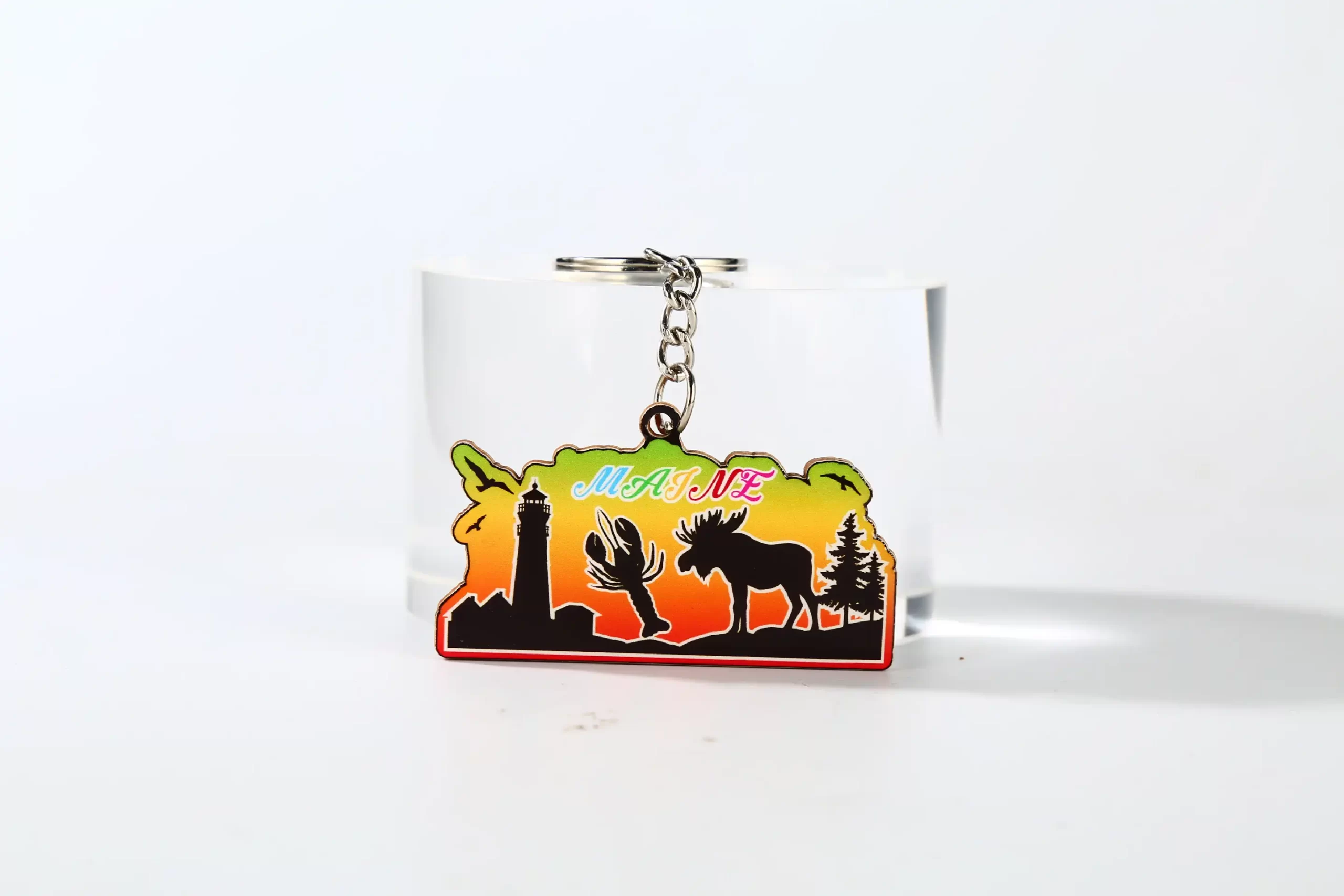 Keychain-XY-53(1) Maine Scenic Wooden Keychain XY-53