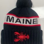 Tri Color Pom Knit Beanies with Cuff - Maine