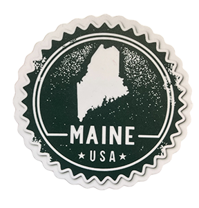 Maine State Outline Round Circle Stickers - 3"