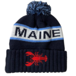Tri Color Pom Knit Beanies with Cuff - Maine