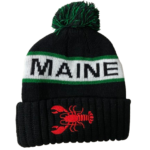 Tri Color Pom Knit Beanies with Cuff - Maine