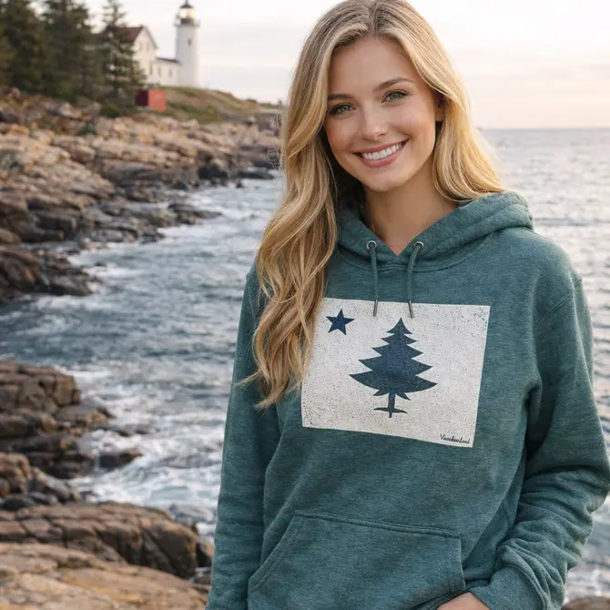Maine Flag Hoodie – Classic Comfort & Coastal Style